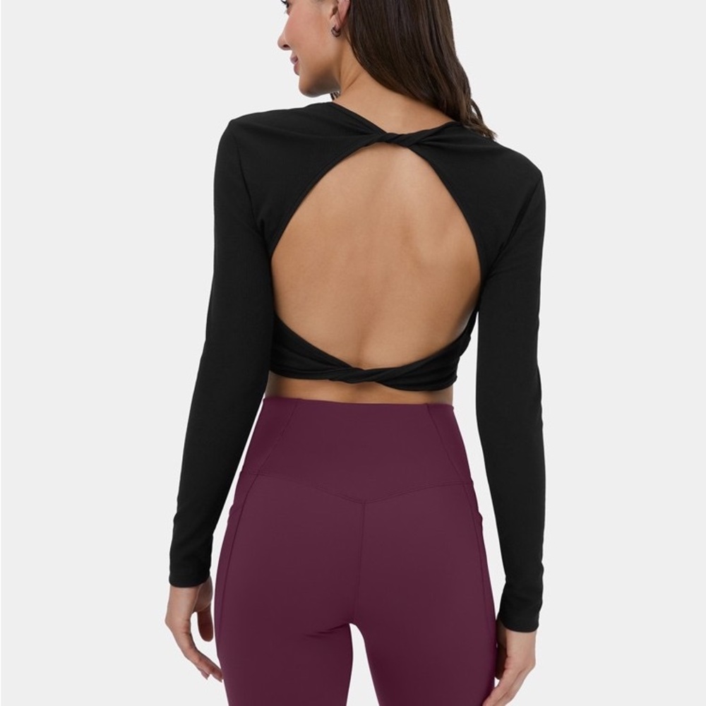NWT HALARA Backless Twisted Crop Top